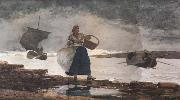 Winslow Homer Inside the Bay,Cullercoats (mk44) oil painting on canvas